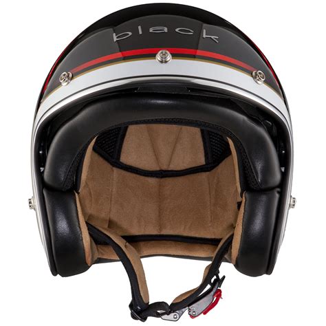 Black Striker White Red Limited Edition Helmet Motorcycle Retro Classic Scooter | eBay