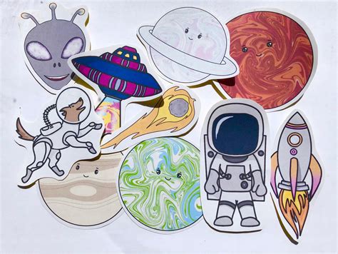 Space Stickers Packs of 5 or 10 Childrens Party Favours | Etsy