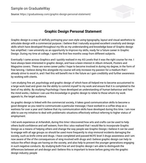 ⇉Graphic Design Personal Statement Essay Example | GraduateWay