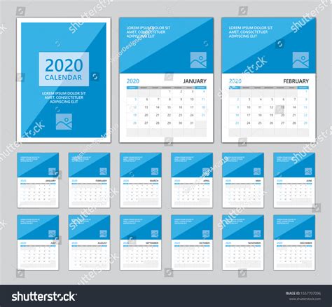 Calendar 2020 Set Desk Calendar 2020 Stock Vector (Royalty Free) 1557707096 | Shutterstock