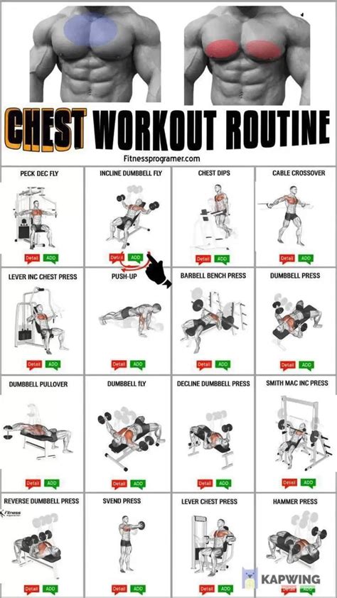 CHEST WORKOUT ROUTINE | Shoulder workout, Chest workout, Chest workout ...