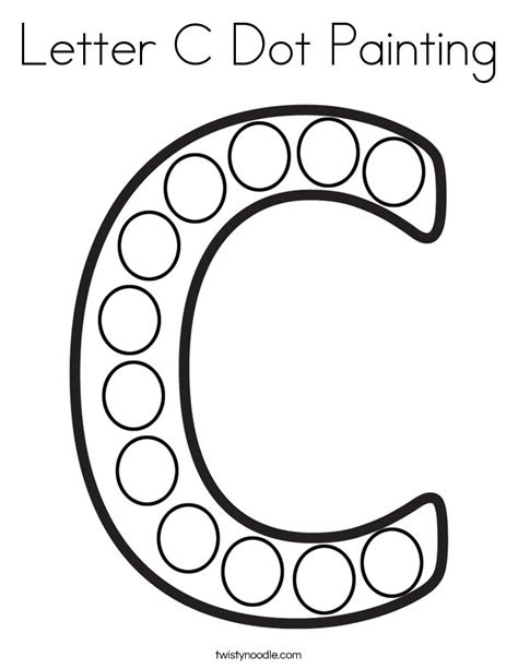 Letter C Dot Painting Coloring Page - Twisty Noodle | Letter c crafts, Dot letters, Preschool ...