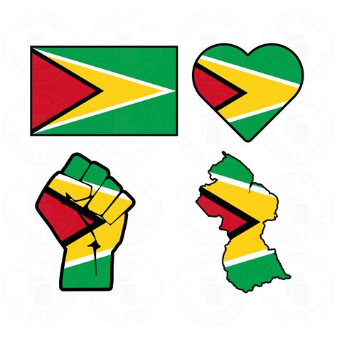 Guyana Flag SVG PNG Bundle Guyanese Flag South America Cricut Files Cut ...