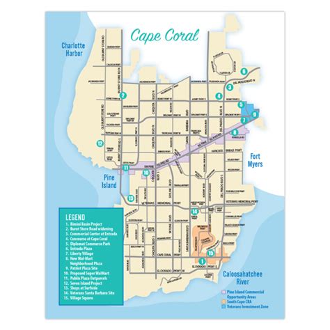 Cape Coral Neighborhoods Map