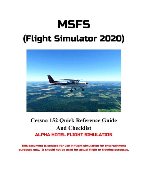 Quick Reference/Checklist - Cessna 152 for Microsoft Flight Simulator ...