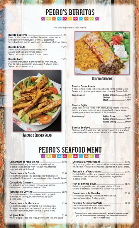 MENU – Pedros