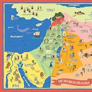 Amazon.com : Bible Story Map Poster (Laminated) - 18" x 24" For ...