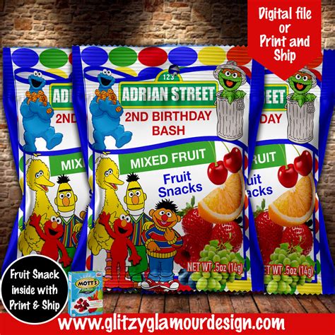 Sesame Street fruit snacks – Glitzy Glamour Designs