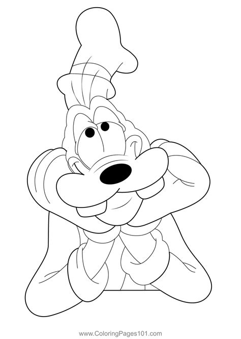 Thinking Goofy Coloring Page for Kids - Free Goofy Printable Coloring Pages Online for Kids ...