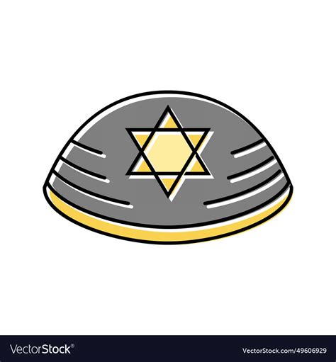 Kippah yarmulke jewish color icon Royalty Free Vector Image