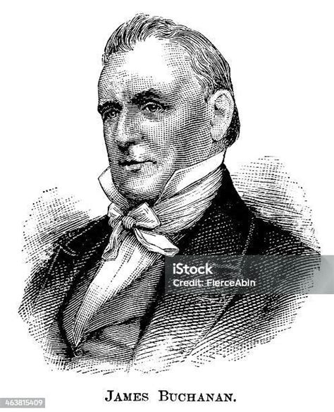 James Buchanan Antique Engraved Portrait Stock Illustration - Download ...