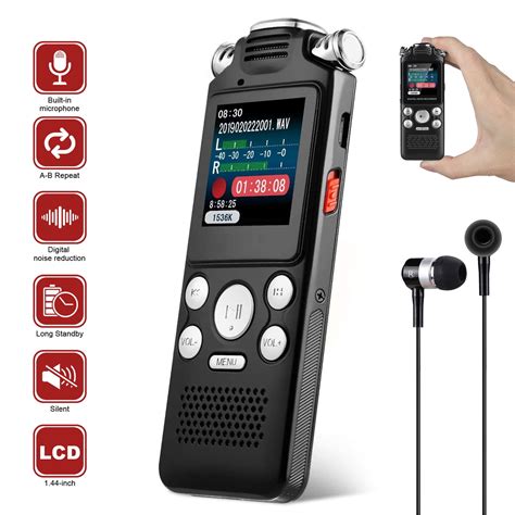 16GB/8GB Digital Voice Activated Recorder for Lectures, EEEkit 12H ...