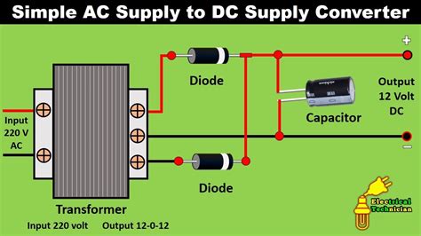 AC to DC Converter Circuit Diagram | full wave rectifier circuit diagram | Electrical Technician ...