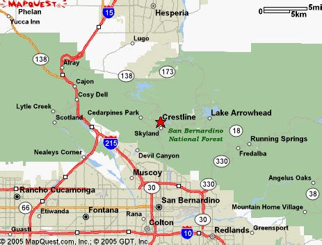 Directions to Visit Crestline Lake Gregory San Bernardino Mountains