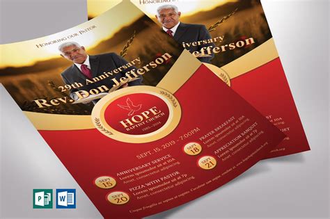 Pastor Anniversary Flyer Word Publisher Template Editable | Etsy | Pastor anniversary, Publisher ...