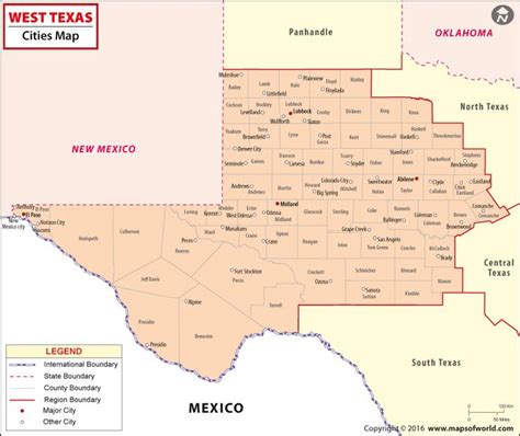 West Texas Cities Map, Cities in West Texas | West texas, Texas map with cities, Map