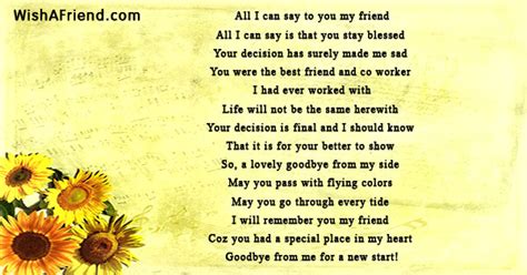 Goodbye Poems For Colleagues