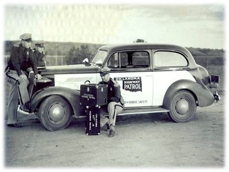 Oklahoma Highway Patrol Troopers with a mobile radio system.