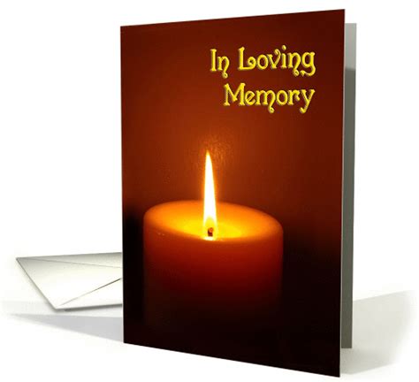 In Loving Memory lit candle remembrance of death card (1041883)