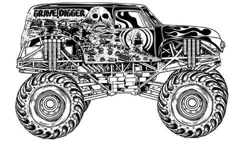 grave digger coloring pages | Only Coloring Pages | Monster truck coloring pages, Truck coloring ...