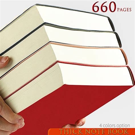 PU Leather Soft Cover 660 Pages Ultra Thick Blank Page Notebook ...