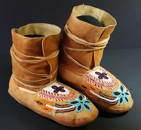 Vintage Native American Subarctic Quilled & Beaded Moccasins from atozantiques on Ruby Lane