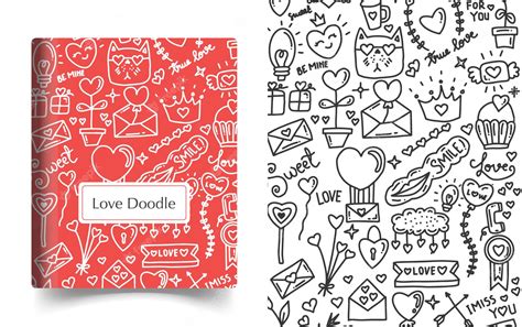 Premium Vector | Book cover design. love doodle art illustration