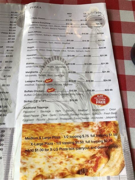 Menu at Lenny's pizzeria, Ormond Beach, 298 S Nova Rd