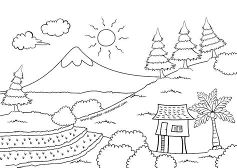 Mewarnai Gambar Gunung in 2020 | Free kids coloring pages, Art drawings for kids, Coloring books