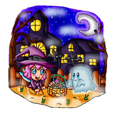 Halloween night with kirby and ribbon by ninpeachlover on DeviantArt