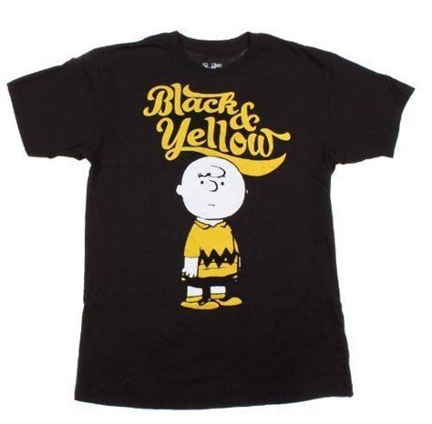 Peanuts Charlie Brown Black & Yellow Black Adult T Shirt Tees Design T Shirt Of The Day From ...