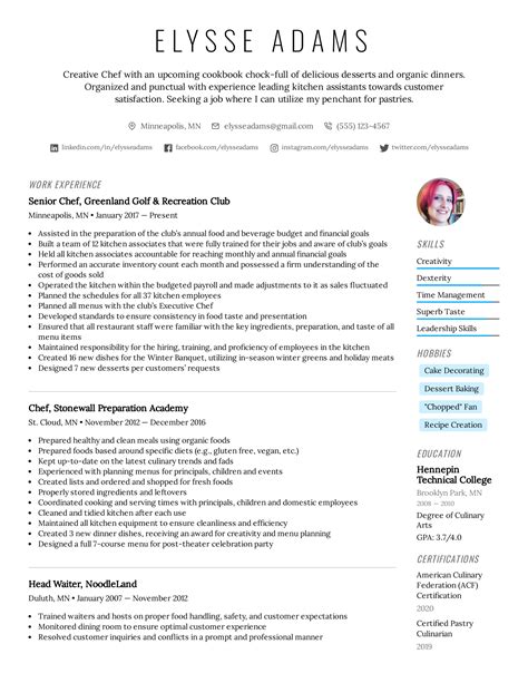 Chef Resume Example & Writing Tips for 2022