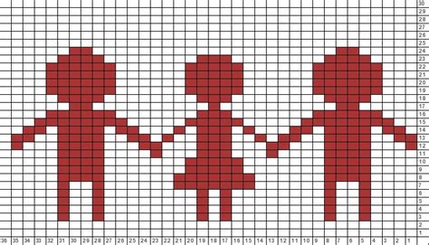 Tricksy Knitter Charts: two boys and a girl (shorter) | Wzory, Zakładki, Szydełkowanie