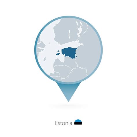 Premium Vector | Map pin with detailed map of estonia and neighboring ...