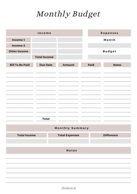 20+ Free Printable Budget Planner Templates - ShutEye