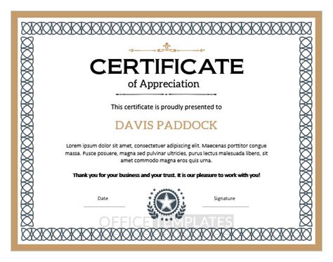 6+ Free Printable Certificates of Appreciation for MS Word