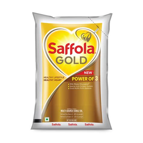 Buy Saffola Gold Refined Cooking oil | Blended of Rice Bran & Sunflower ...