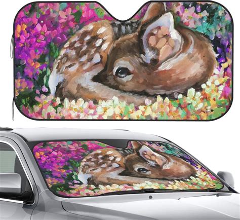 Amazon.com: VunKo Front Window Car Sun Shade Windshield- Deer Oil ...