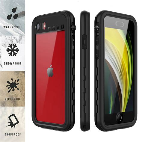 iPhone SE 2020 Waterproof Case, Dteck Full-body Protection Shockproof Case Clear Back Cover For ...