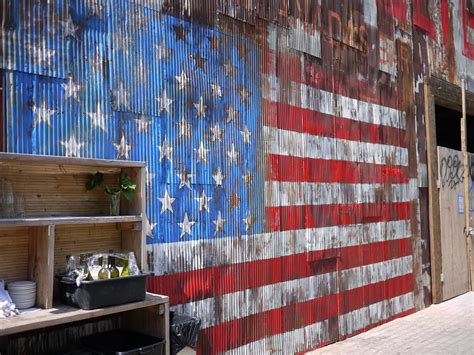 american flag painted on corrugated metal wall | Keith Survell | Flickr