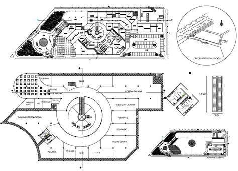 Download Shopping Mall Floor Plan - Cadbull