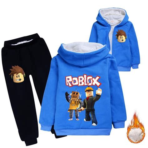 Roblox Mr Robot And Builderman Boys Girls Fleece Lined Hoodie N Pants ...