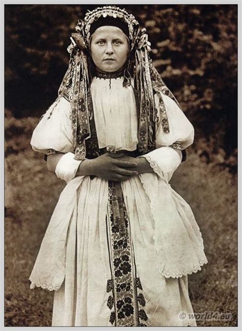 Bride from Bošáca Slovakia. Traditional wedding dress