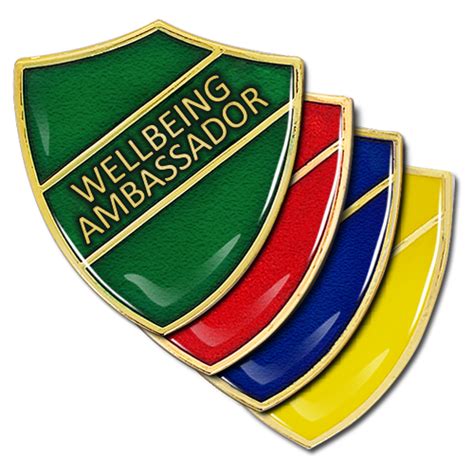 Wellbeing Ambassador Shield Badge by School Badges UK