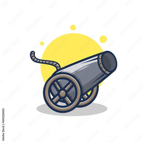 cartoon cannon vector illustration design. flat cartoon style Stock ...