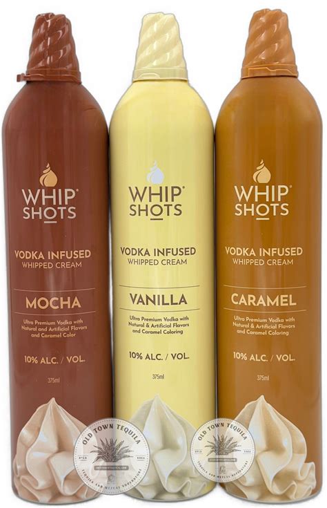 Whip Shots Caramel Vodka Infused Whipped Cream 375ml - Old Town Tequila