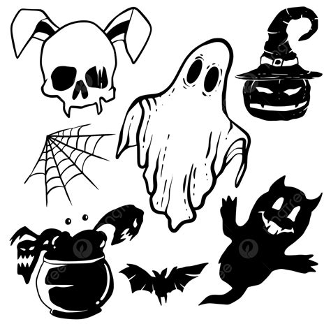 Halloween Silhouette, Halloween Drawing, Silhouette Drawing, Halloween Sketch PNG and Vector ...