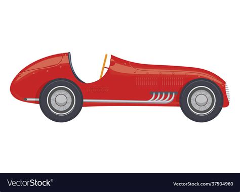 Vintage sport racing car isolated Royalty Free Vector Image