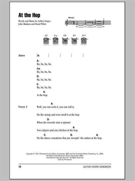 At The Hop by Danny & The Juniors - Guitar Chords/Lyrics - Guitar Instructor