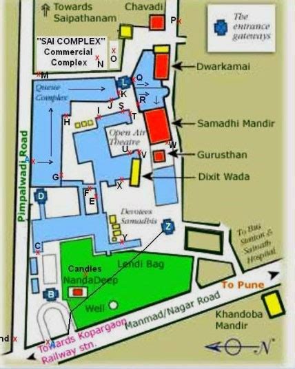 Shirdi Sai Baba Temple Map - Shirdi Sai Baba